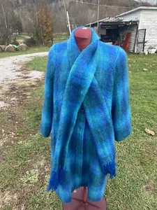Chaqueta Abrigo Donegal Design Ireland Mohair Lana Forrada Botón Bufanda Adjunta LEER - Imagen 1 de 12