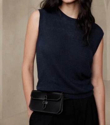 Banana Republic Eliza Linen Blend Muscle Tank Navy Size XXL - Image 1 of 4