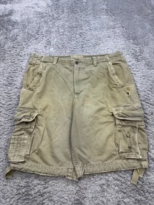 American Eagle Cargo Shorts Men 38x11 Longer Length Brown Baggy Ripstop Hiking - Picture 1 of 10