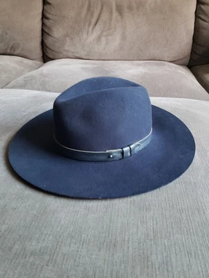 RAG and BONE Fedora Hat Women’s Navy Size Medium 100% WOOL - GOOD CONDITION!  - Image 1 of 4