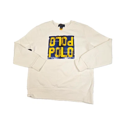Ralph Lauren Jumper Niños 6 Blanco Cuello Redondo Manga Larga Sudadera Polar Talla 6 Foto 1 de 4