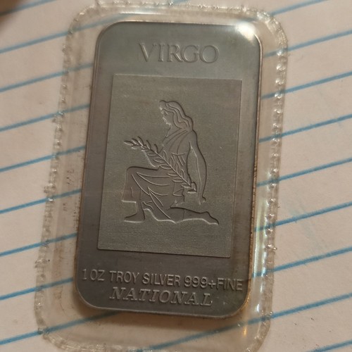 National Virgo 1 oz Troy Silver .999+ Fine Bullion Bar - Silver ...