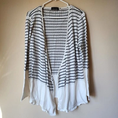 Cárdigan suéter Ivanka Trump para mujer talla grande negro blanco ligero Foto 1 de 4