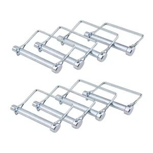 8 Pack Trailer Coupler Pin 3/8X4In Towing Hitch Pin Heavy Duty Wire Lock Pin Sec - Picture 1 of 8