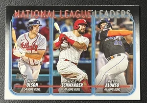 2024 Topps National League Leaders Home Runs (Olson / Schwarber / Alonso) - Picture 1 of 2