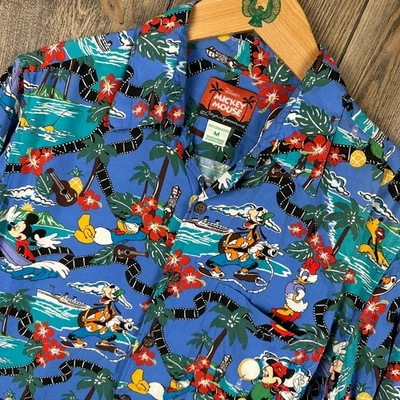 Reyn Spooner Disney Mickey Mouse and Friends Hawaiian Shirt Men Medium Tropical - Image 1 of 4