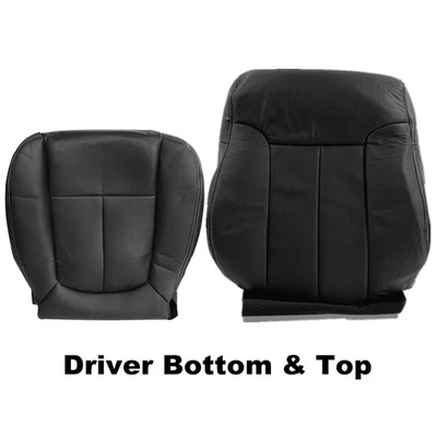 For 2009 2010 2011 Ford F150 Driver Bottom & Top PERFORATED Seat Cover Black — 第 1/4 张图片