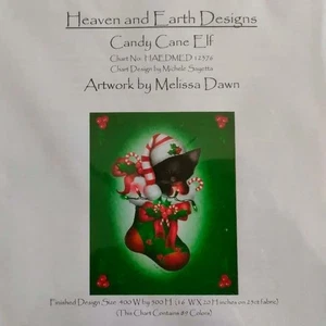 HAED Cross Stitch Chart Candy Cane Elf - Picture 1 of 3