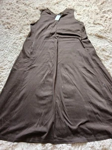 BNWT Uniqlo Dark Brown Long Maxi Jersey Dress Size XL - Picture 1 of 5