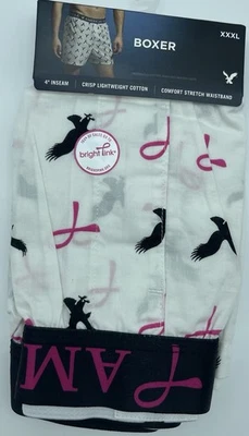 AMERICAN EAGLE Boxers, Concienciación sobre el cáncer de mama, blanco/rosa/negro, 3XL/XXXL, NUEVO CON ETIQUETAS Foto 1 de 2