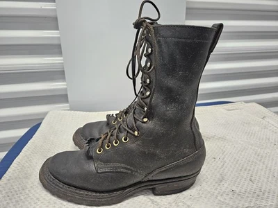 Whites Logger Packer Boots Black Leather Wildland Firefighter 7.5 C - Image 1 of 4