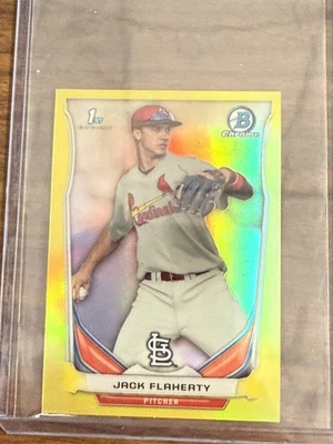 2014 Bowman Chrome Mini Yellow Refractor /25 Jack Flaherty #235 Mini - Image 1 of 2