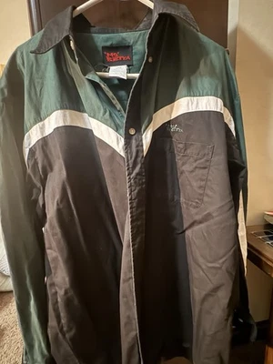 Camisa de manga larga vintage MO BETTA Western para hombre talla grande. Verde Negro Blanco Foto 1 de 4