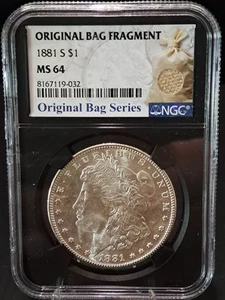 1881 S Morgan Silver Dollar NGC MS-64 BAG FRAGMENT - Bild 1 von 4