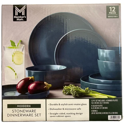 Member's Mark Modern Durable Semi-Matte Stoneware Dinnerware Set, 12 Piece - Image 1 of 2