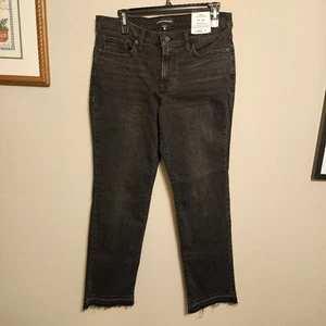 Lucky Brand süße mittelhohe gerade schwarze Denim Jeans neu mit Etikett 8/29 A - Bild 1 von 8
