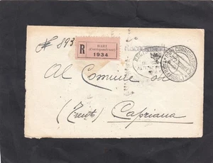 Italy, Dienst-R.-Brief, Bari, 3.2.1937 nach CAPRIANA - Bild 1 von 4
