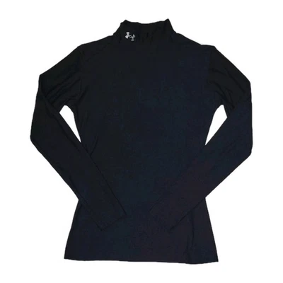 Camisa de compresión Under Armour para mujer negra manga larga capa base talla pequeña Foto 1 de 3