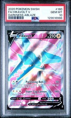 2020 Pokemon Darkness Ablaze # 180 Full Art  Vikavolt V PSA 10 Card GEM MINT! - Image 1 of 2