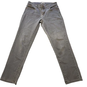 Eileen Fisher Organic Cotton Stretch Jeans Womens Sz 4 Gray Straight Leg Mid - Picture 1 of 13