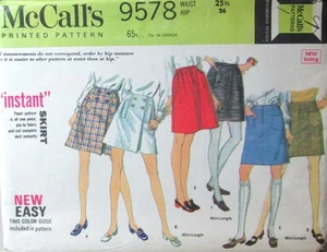 Vintage 60er McCalls 9578 Damen 12 INSTANT ROCK Wickeloptik Pull-On Mini Muster UC - Bild 1 von 2