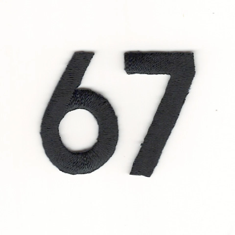Black Number 6 7 Patch Metallic Embroidered Iron on Sew on (1") - Image 1 of 1