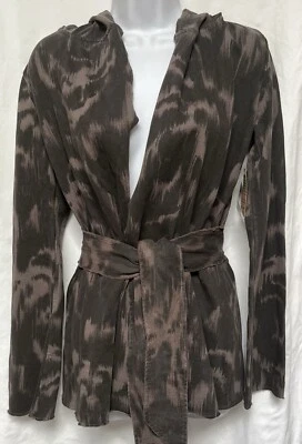 Chaqueta envolvente LUCKY BRAND S Kimono Jingo sudadera con capucha gato tigre estampado animal Y2K Foto 1 de 4