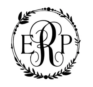 Glänzendes Designer Monogramm Rund Rosa Glänzend EZ-Siegel - Handgehalten Personalisieren Präger - Bild 1 von 2