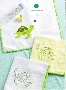 Baby Turtle Burp Cloths Quilt Pattern Pieced/Applique CV - Picture 1 of 1