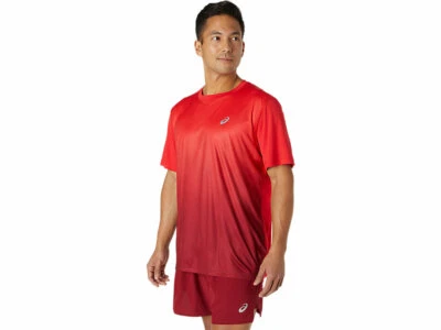 Men's Asics KASANE Short Sleeve TOP T-shirt Running Training Shirt 2011C014 Red - Image 1 of 4