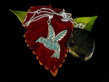 Sterling Silver, Turquoise Stone, Silver Pendant, Gift for Her, Bird Pendant