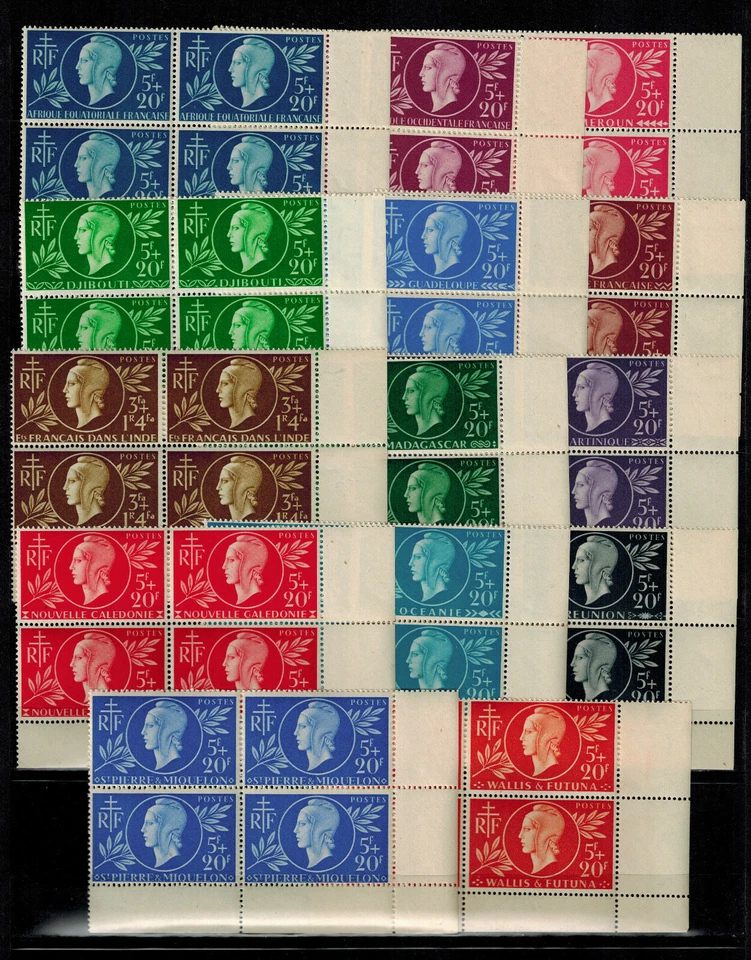 Serie colonial francesa Marianne de Dulac completa bloque de 4 N** NHL - Imagen 1 de 1