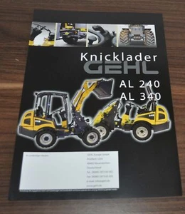 Gehl AL 240 340 Knicklader Compact Loader Specifications Brochure Prospekt D - Picture 1 of 2