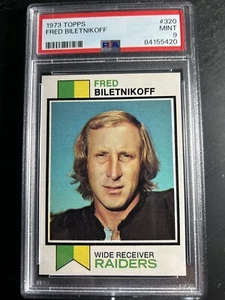 1973 Topps #320 Fred Biletnikoff PSA 9 MINT Oakland Raiders - Picture 1 of 2