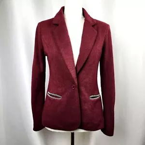 41 Hawthorn Women's Cranberry Red Knit Blazer Jacket Size S - Picture 1 of 12