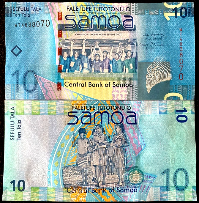 Billete Samoa 10 Tala 2008 papel moneda mundial UNC moneda billete Foto 1 de 1