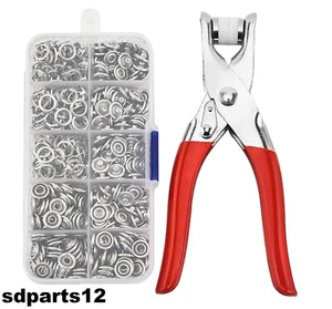 Pinza Per Occhielli Borchie Bottoni Automatici Cinture Borse Scarpe 100 OCCHIOLI - Foto 1 di 11
