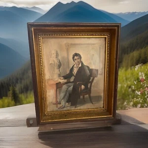 Antique Framed Portrait of François-Joseph Talma (1763-1826), French comedian. - Picture 1 of 5