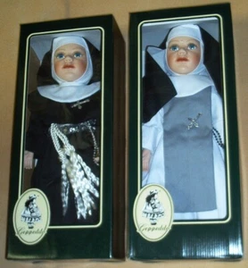 Schwester Katharina + Schwester Magdalena - 17" Porzellan Nonne Puppe Lot von Geppeddo, Neu - Bild 1 von 7