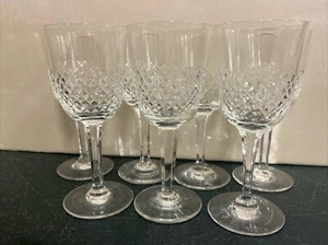 Vintage Cut Crystal 12cm Sherry Glasses Set of 7 - Picture 1 of 8
