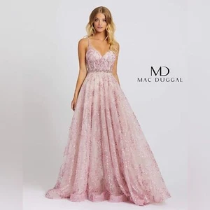 Mac Duggal 67264M Corset Bodice Sequin Dress in pink long sparkly gown size 4 - Picture 1 of 16