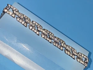 Butler & Wilson Signed Art Deco Style Made in England Bracelet Silver-Tone VTG - Picture 1 of 10