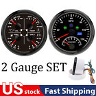 2 Gauge Set 85mm GPS Speedometer 0-120MPH W/tacho & 85mm 4 in 1 Gauge US STOCK