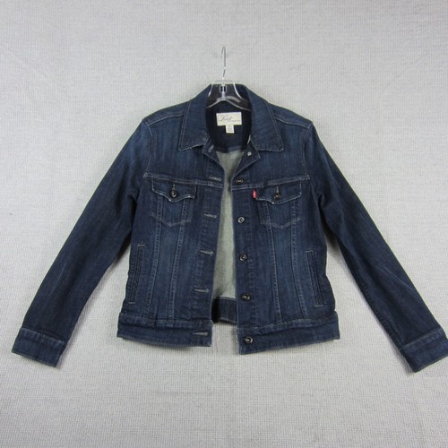 VETEMENTS Levis Giacca Denim Donna Blu Medio Manica Lunga Bottoni Collo Y2K Autunno