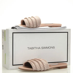 Tabitha Simmons Sprinkles Light Pink Rose Pleat Slide Sandal Size 37 EU (7 US) - Picture 1 of 7