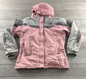 North Face Jacket Girls Small XL Pink Gray Coat Insert Full Zip Hood Kids Youth - Picture 1 of 11