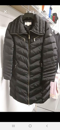 Michael Kors cappotto imbottito con cappuccio donna L marrone