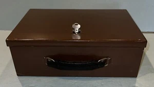 Pistola de caja fuerte vintage Rockaway con llave de metal bronceado caja fuerte con llave - Imagen 1 de 9