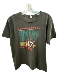 VTG 2010 FLOGGING MOLLY T SHIRT LARGE PUNK BAND GREEN 17 TOUR - Picture 1 of 3