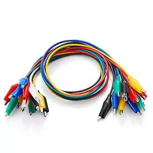 12PCS Alligator Clips Electrical, 6 Clolors Test Wires Set, 22AWG Copper Wire... - Picture 1 of 1
